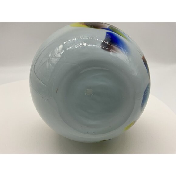 Murano Style Hand Blown Glass Pitcher With Cobalt Blue Rope And Handle Vintage - Picture 14 of 16